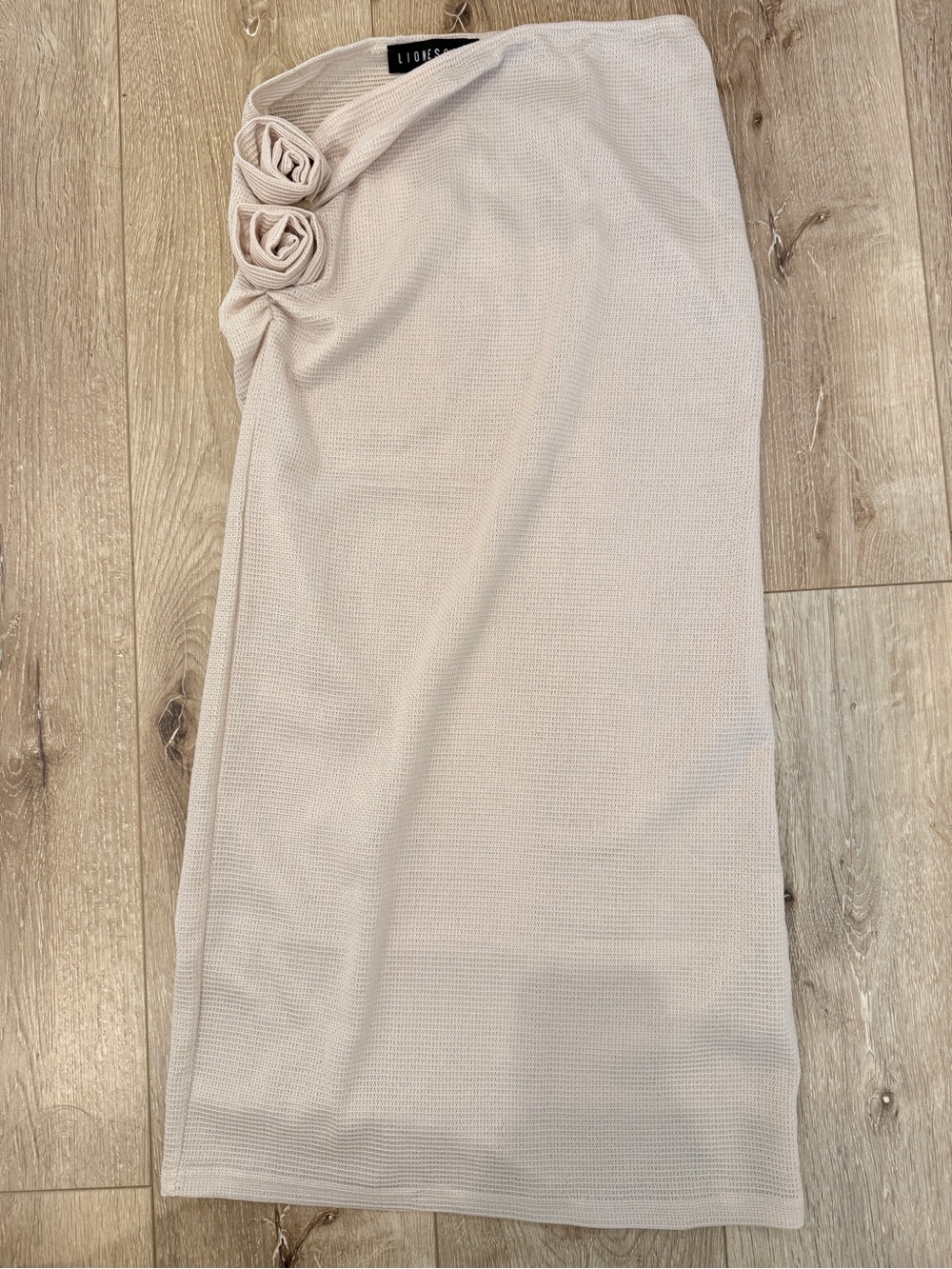 Lioness Cream Sheer Maxi Skirt with Side Rosette Detail - Picture 2 of 3